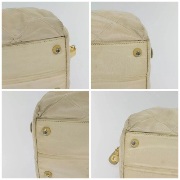 PRADA Chain Hand Bag Nylon Beige Gold Auth mr979 - Picture 15 of 16